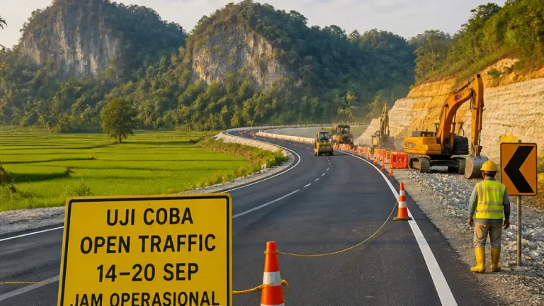 Jalan Baru Kretek–Girijati di Yogyakarta Masuki Uji Coba, Akses Terbatas 14–20 September
