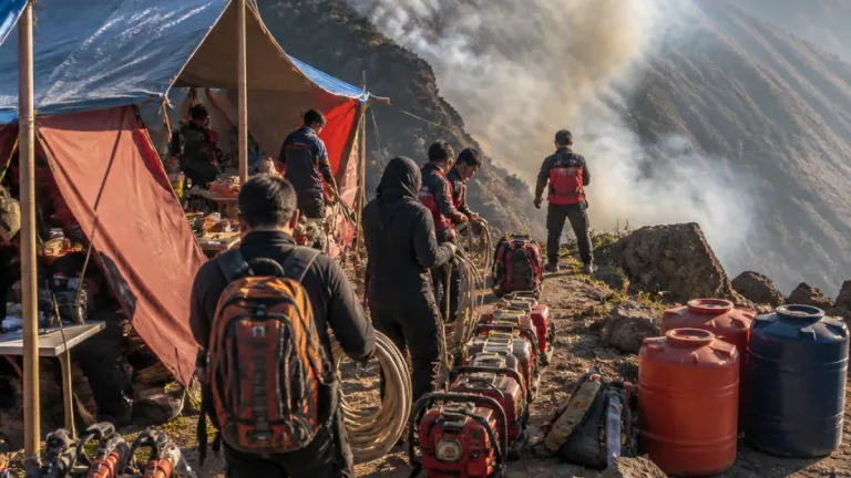 Karhutla di Gunung Butak, Blitar: Tim Gabungan Dirikan Posko Darurat di Puncak Langit