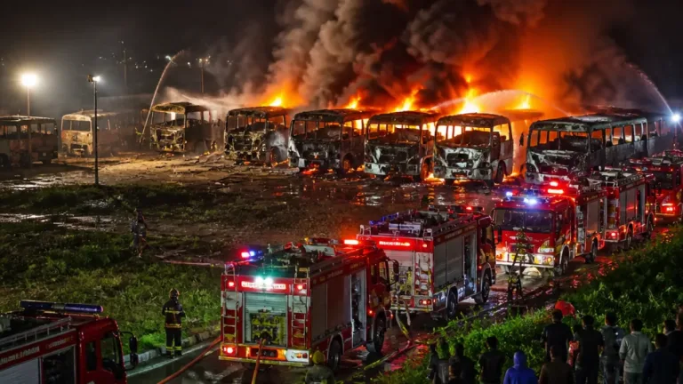 Kebakaran Hanguskan 50 Bus di Pangkalan Sinar Jaya, Warga Cikarang Terkejut