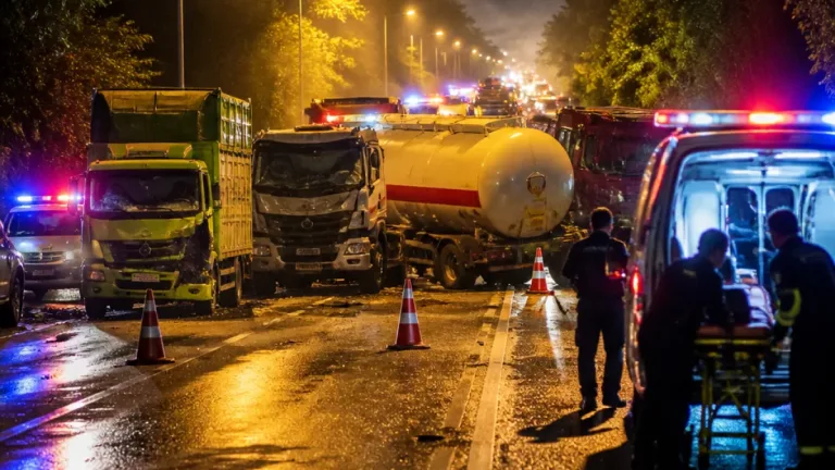 Kecelakaan Beruntun di Poros Bontang, Empat Truk Terlibat dan Seorang Sopir Luka Berat