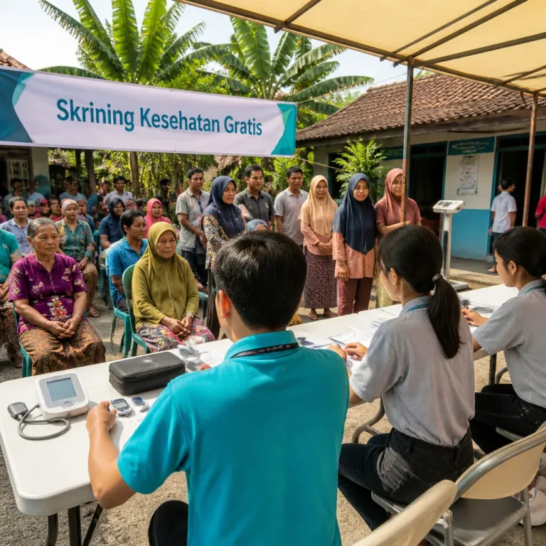 Mahasiswa KKN Undip Lakukan Skrining, Beri Edukasi Kesehatan Gratis untuk Warga Desa Kalongan