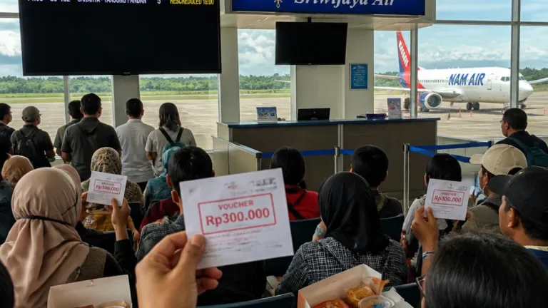 Keterlambatan 10 Jam Penerbangan ke Tanjung Pandan, Penumpang Terima Voucher Rp300 Ribu