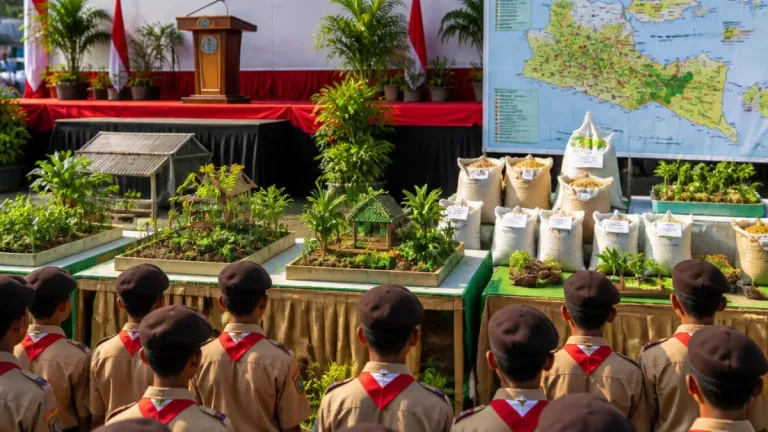 Khofifah Minta Pramuka Jatim Jadi Motor Ketahanan dan Swasembada Pangan