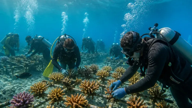 Komunitas Selam dan Relawan Lakukan Transplantasi Terumbu Karang di Manado