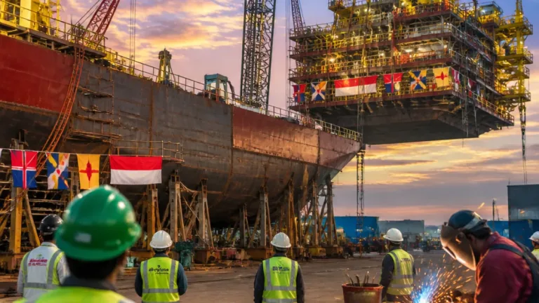 Konstruksi FPSO North Hub Searah Capai Dua Tonggak: First Steel Cutting dan Keel Laying