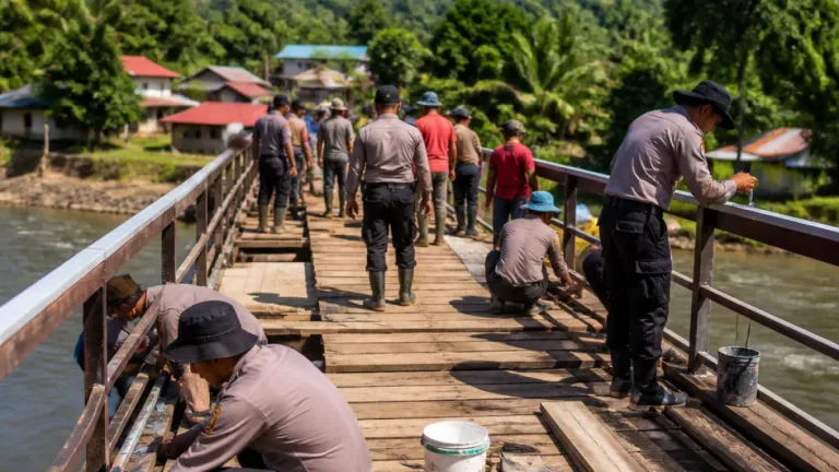Koramil 05 Sofifi Ikut Gotong Royong Bangun Fondasi Mushola di Desa Kusu