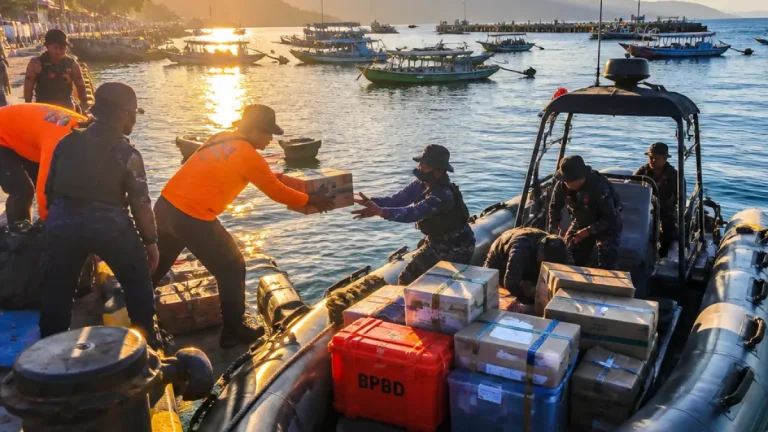 Lanal Maumere Kerahkan RBB untuk Distribusi Bantuan ke Pulau Palue