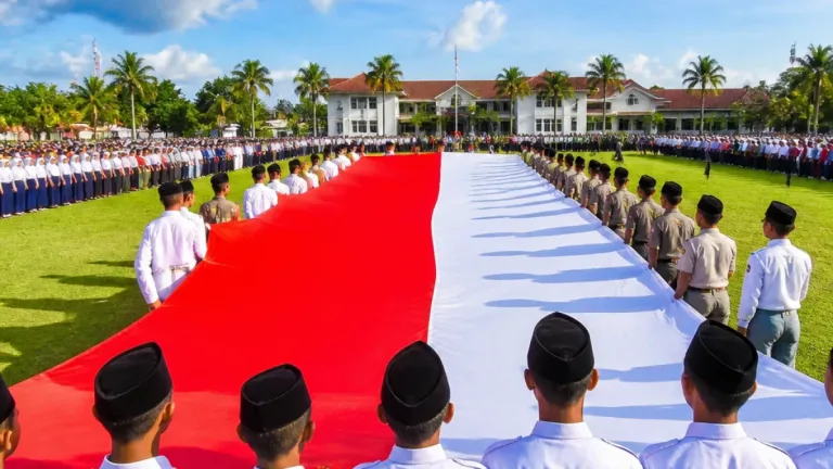 Langsa Gelar Kirab Bendera Merah Putih 81 Meter untuk Kobarkan Semangat Kemerdekaan