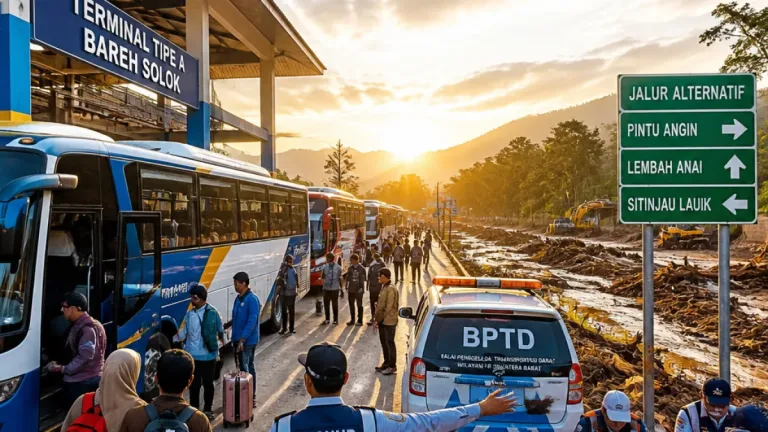 Layanan Bus AKAP di Terminal Bareh Solok Tetap Berjalan dengan Rute Alternatif Pascabanjir