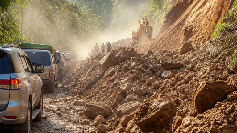Longsor Akibat Gempa M 7,7 Putus Akses Jalan Trans Flores di Sekitar Ende