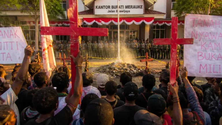 Merauke: Masyarakat Adat Geruduk Kantor Bupati Tolak Izin Lingkungan Proyek Jalan 135 KM
