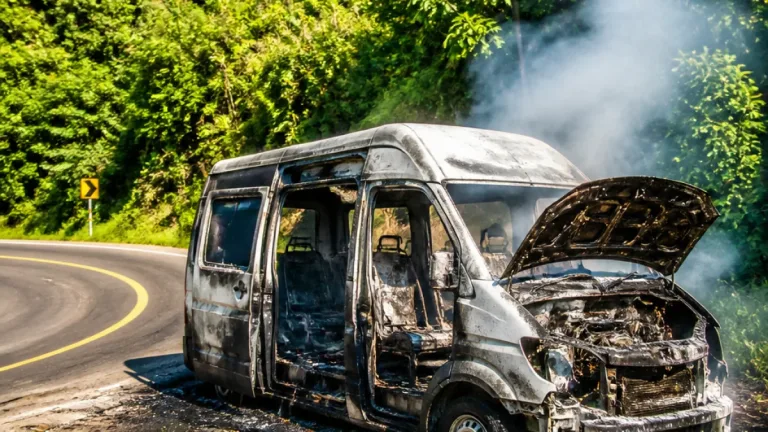 Minibus Terbakar di Liku Sembilan, Bengkulu Tengah: Pengemudi Selamat Tanpa Luka