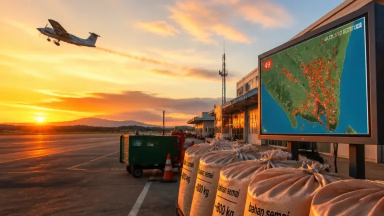 Operasi Modifikasi Cuaca Turunkan Jumlah Hotspot di Lampung, OMC Sudah Dilakukan Lima Kali