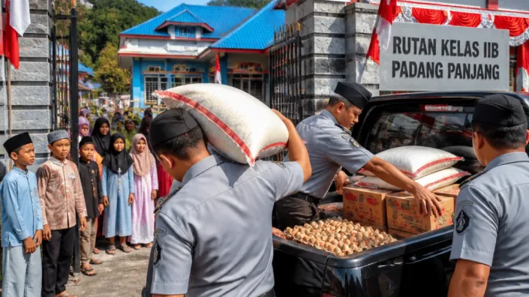 Padang Panjang: Rutan Berbagi Sembako untuk Anak Panti Aisyiyah pada HUT RI ke-81