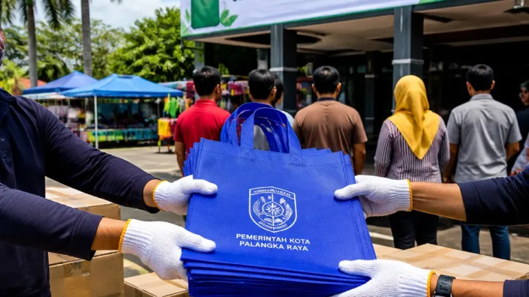 Palangka Raya Bagikan 1.000 Kantong Non-Plastik untuk Dorong Pengurangan Plastik Sekali Pakai