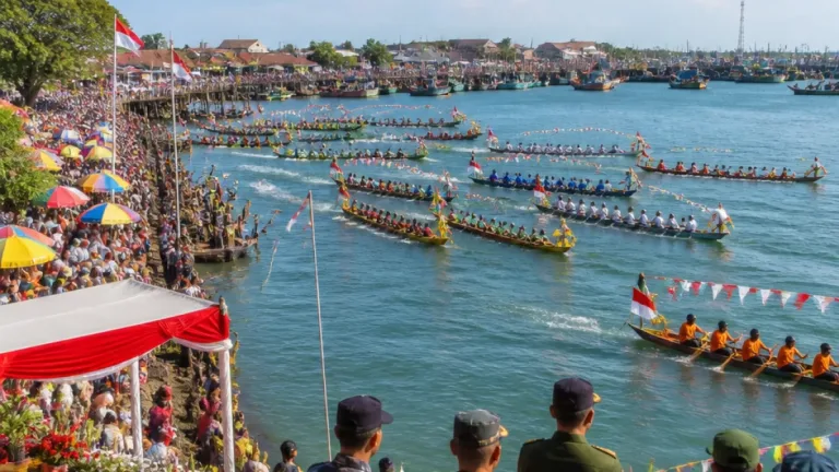 Pasuruan: Lomba Dayung Tradisional Meriahkan Peringatan HUT ke-81 RI di Perairan Panggung