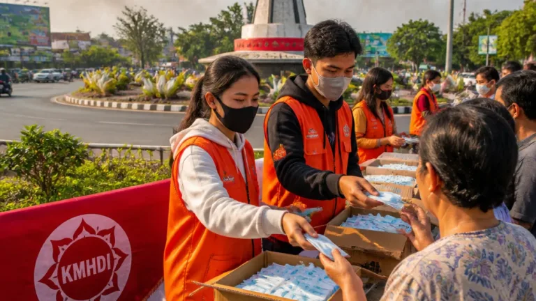 PC KMHDI Bagikan 10.000 Masker di Palangka Raya Antisipasi Dampak Kabut Asap