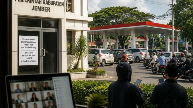 Pemkab Jember Terapkan WFH dan Sekolah Daring Menyusul Antrean BBM Panjang