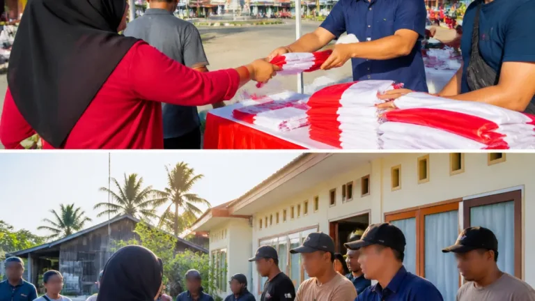 Pemkot Bontang dan Pupuk Kaltim Bagikan 100 Bendera untuk Semarakkan HUT ke-81
