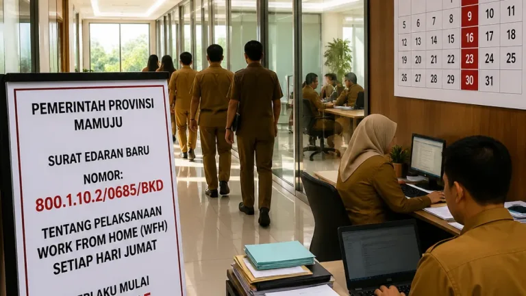 Pemprov Sulbar Terapkan WFH Jumat, Pejabat Struktural Wajib Masuk Kantor