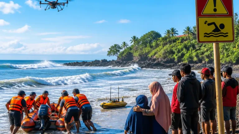 Pencarian Intensif di Pantai Karangnaya, Sukabumi Setelah Pemuda Terseret Ombak