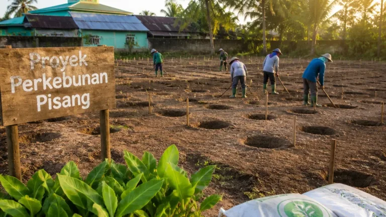Pesantren di Sungailiat Siapkan Lahan untuk 2.000 Batang Pisang Cavendish