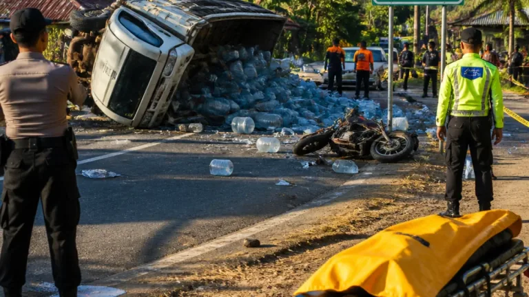 Pikap Bermuatan Galon Tabrak Motor di Budong-budong, Satu Pengendara Tewas