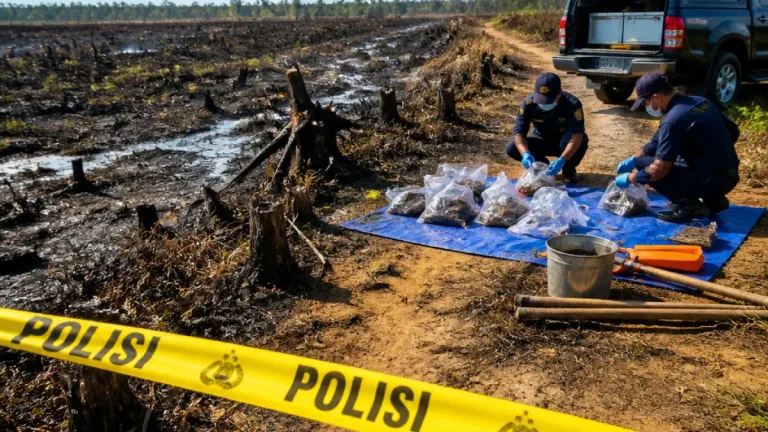 Polda Jambi Tetapkan 8 Tersangka Pembakar Lahan, Ratusan Hektar Terbakar di Tiga Kabupaten