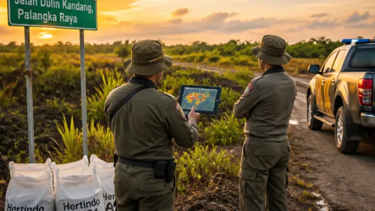 Polda Kalteng Uji Serbuk Berbahan Singkong dan Drone Thermal untuk Padamkan Bara Gambut