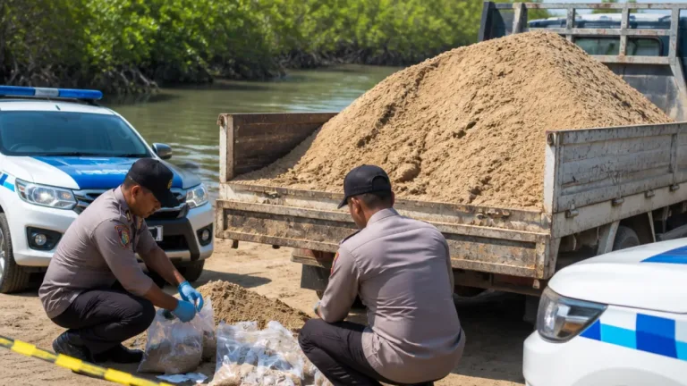Polda Kepri Ungkap Tambang Pasir Ilegal di Batam, Tiga Tersangka Diamankan