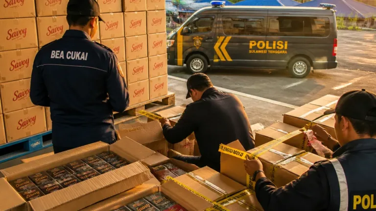 Polda Sultra Sita 48 Dus Rokok di Kendari, Diduga Pita Cukai dan Izin Produksi Tidak Sesuai
