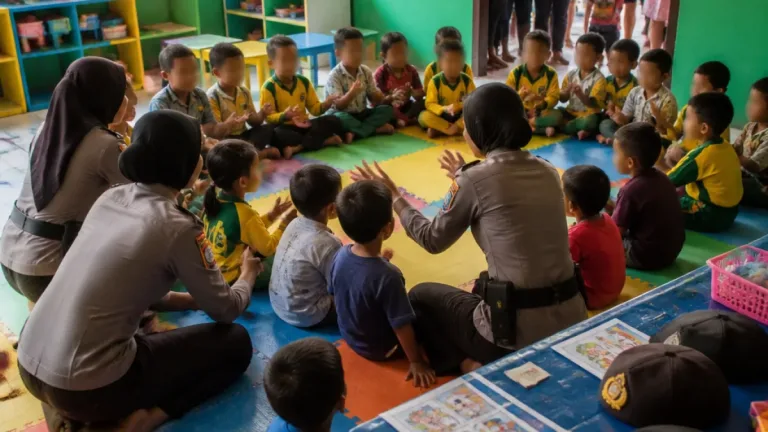 Polres Ende Gelar Trauma Healing untuk 25 Murid TK Pascagempa di Rukun Lima