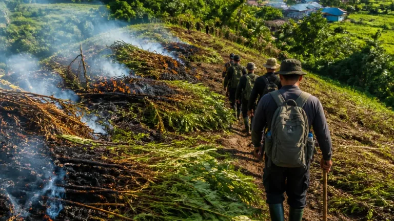 Polres Lhokseumawe Musnahkan 4 Hektare Ladang Ganja di Aceh Utara