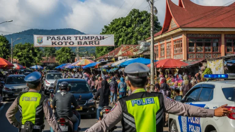 Polres Padang Panjang Turunkan Personel Atur Lalu Lintas di Sekitar Pasar Tumpah