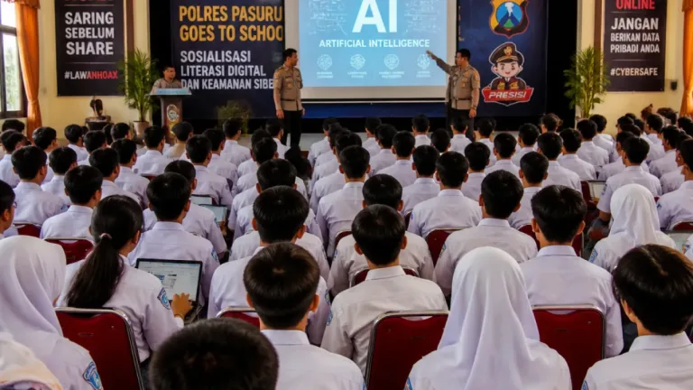 Polres Pasuruan Sosialisasikan Pemanfaatan AI kepada 300 Siswa SMAN 1 Bangil