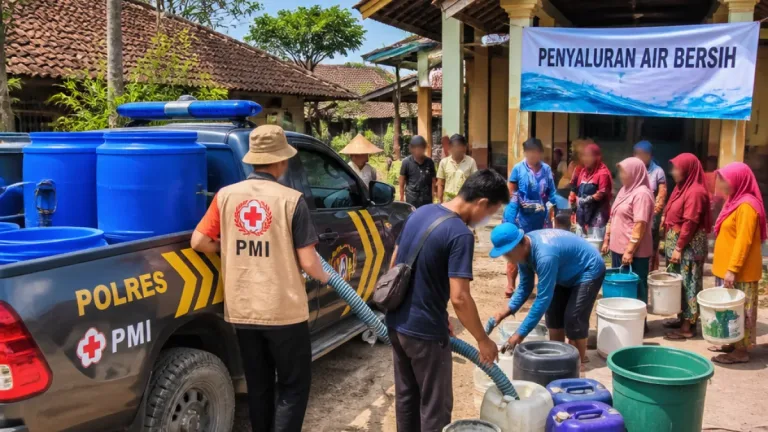 Polres Tegal Salurkan 5.000 Liter Air Bersih untuk Warga Dukuhbangsa
