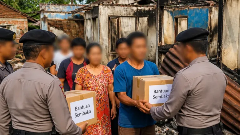 Polresta Bengkulu Serahkan Bantuan Sembako untuk 21 Keluarga Korban Kebakaran