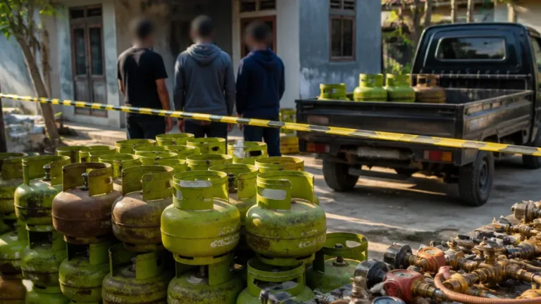 Polresta Bongkar Praktik Pengoplosan LPG Subsidi di Karawang, Tiga Ditangkap