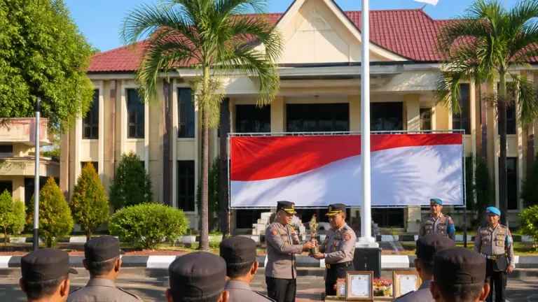 Polresta Gorontalo Kota Beri Penghargaan untuk Personel Berprestasi saat HUT ke-81 RI