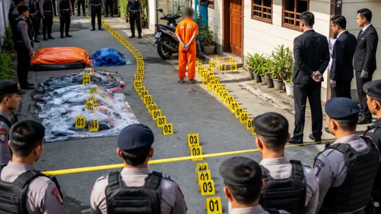 Polresta Palu Rekonstruksi 34 Adegan Kasus Pembunuhan Satu Keluarga
