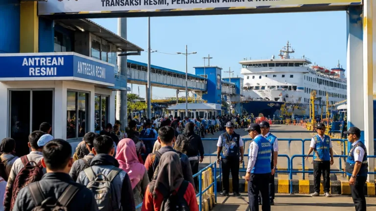 Polsek KPN Pasang Spanduk Imbauan Antisipasi Calo di Pelabuhan Nusantara Parepare