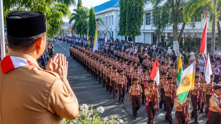 Pramuka Baubau Tampil Kompak pada GJI HUT RI ke-81, Wawali Apresiasi Sekolah