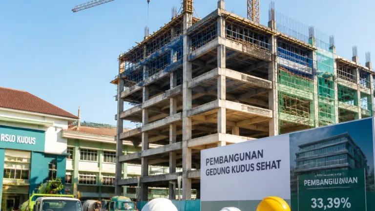Progres Pembangunan Gedung Kudus Sehat Capai 33,39 Persen, RSUD Kudus Kejar Penyelesaian Struktur