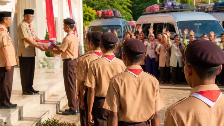 Puluhan Pramuka dari Bengkulu Utara Dilepas Wakil Bupati menuju Jamnas XII di Jakarta