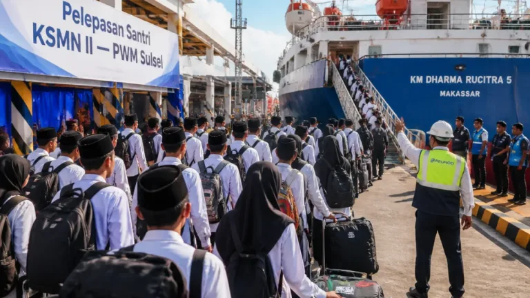 Ratusan Santri Muhammadiyah Sulsel Dilepas ke KSMN II, Berangkat Lewat Pelabuhan Soekarno-Hatta
