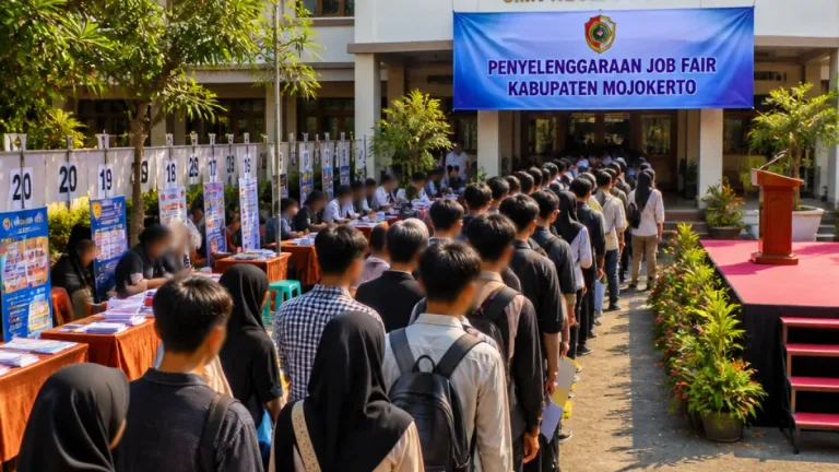 Ribuan Pencari Kerja Memadati Job Fair di Mojokerto, 1.258 Lowongan Disediakan