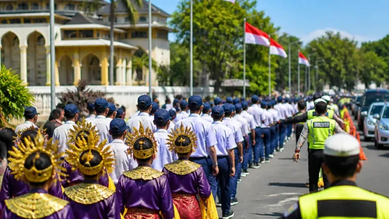 Ribuan Warga Meriahkan Pawai Pembangunan 2 Km di Jambi Rayakan HUT ke-81 RI
