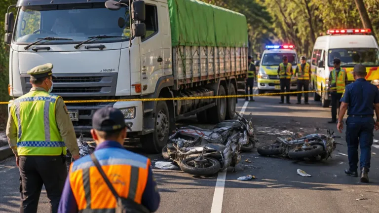 Salatiga: Truk Tronton Oleng di JLS, Satu Pengendara Motor Meninggal