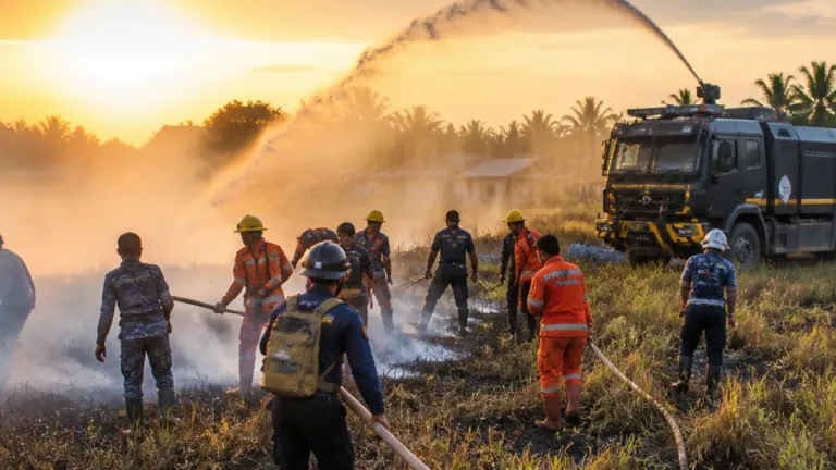 Satbrimob Kaltara Kendalikan Kebakaran Lahan di Bulungan dengan Respons Cepat