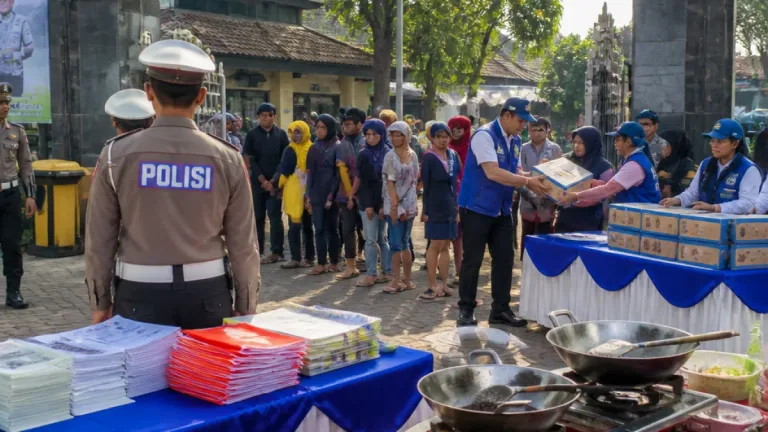 Satlantas Polres Pasuruan Gelar Program SAE: SIM Gratis, Pembagian Bendera, dan Aksi Sosial